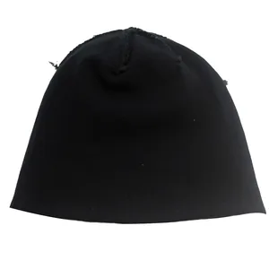 Bonnet en tricot noir unisexe avec motif jacquard Y2K chiffre 8 pour automne et hiver