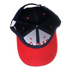 Detailed interior of the cotton baseball cap showing reinforced seams and adjustable strap