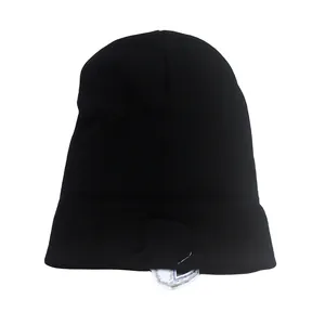 Berretto in maglia nero con bandiera britannica, cappello invernale alla moda uomo e donna