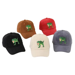 Casquette de Baseball en Coton pour Enfants avec Broderie Dinosaure T-Rex Réglable Chapeau de Soleil pour Garçons Filles