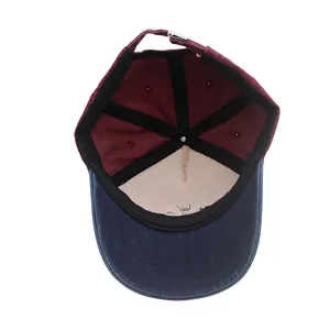 Internal view of the kids baseball cap showing sweatband and adjustable metal buckle