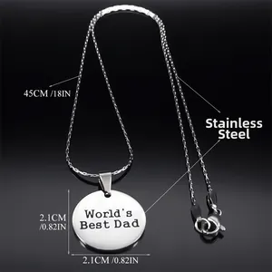 Collana in acciaio inossidabile con ciondolo World's Best Dad, regalo festa del papà
