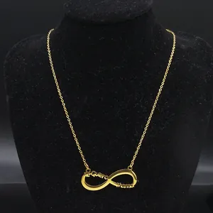 Collier infini en acier doré avec pendentif gravé Te Quiero Mama pour la fête des mères