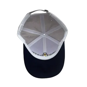 Captain navy embroidery baseball cap with first mate anchor pattern under the brim