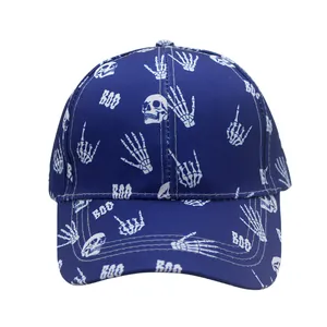 Casquette de Baseball Halloween Imprimé Crâne Squelette Pour Hommes Femmes Réglable Gothic Streetwear Protection Solaire Hip Hop Chapeau
