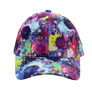 Colorful splatter graffiti baseball cap for men and women with artistic abstract patterns
