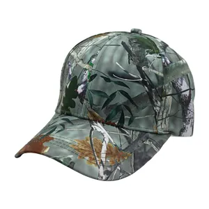 Macro detail of the bionic forest camouflage print on outdoor tactical baseball cap