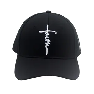 Casquette de Baseball avec Broderie Faith Croix pour Hommes Femmes Décontracté Extérieur Protection Solaire Chapeau Ajustable