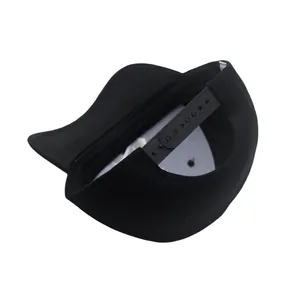 Minimalist black baseball cap with adjustable snapback and high-quality cotton twill texture
