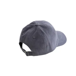 Detail shot of the vintage grey dinosaur baseball cap featuring an adjustable metal buckle