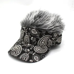 Casquette de baseball originale à motif paisley avec perruque grise pour déguisement