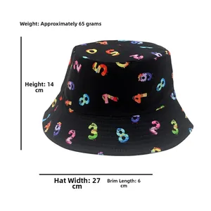 Dimensiones del sombrero de pescador con altura 14cm ancho 27cm y ala de 6cm