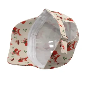 Casquette enfant avec motifs renard et champignon mignons et sangle en métal réglable