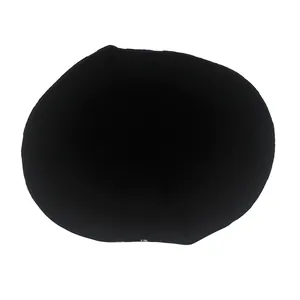Interior view of kids black bucket hat showing high quality cotton fabric and stitching