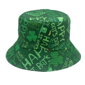 Wendbarer St. Patrick's Day Anglerhut mit Kleeblatt-Muster und Glückssymbolen