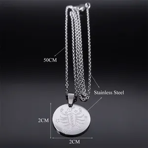 Detailed view of Scorpio constellation pendant with 2cm diameter and 50cm stainless steel chain
