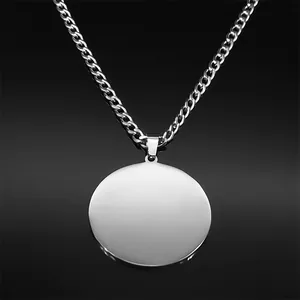 Collar con colgante del Árbol de la Vida en acero inoxidable pulido con cadena de eslabones