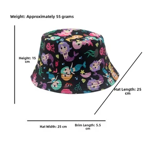 Dimensions détaillées du chapeau sirène avec bord de 5,5 cm et design léger de seulement 55g