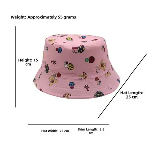 Bob enfant rose imprimé ours avec dimensions 25x15 cm et poids de 55g affichés en détail