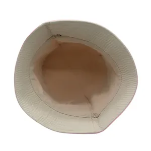 Detailed inner view of kids bucket hat showing clean lining and stitched brim quality