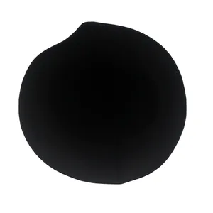 Detail view of the reinforced stitching on the brim of this black cotton sun hat for kids