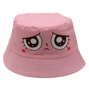 Kinder Cartoon Druck Anglerhut Polyester Sonnenschutz Atmungsaktiv Outdoor Sonnenschirm Fischerhut Für Jungen Mädchen Kinder