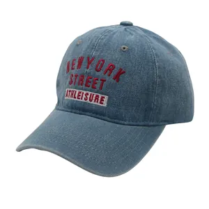 Casquette de baseball en denim bleu avec broderie New York Street Athleisure