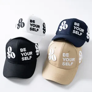 Casquette de Baseball Unisexe Style Américain Broderie 3D Lettres Coton Protection Solaire Hip Hop Mode Chapeau de Sport Réglable