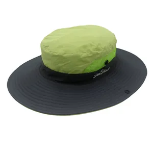 Close-up of quick-dry sun hat with breathable mesh and Sun Shade text detail