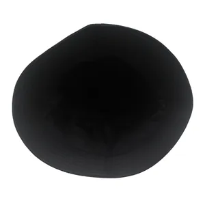 Inside view of black cotton bucket hat for men and women with detailed brim stitching