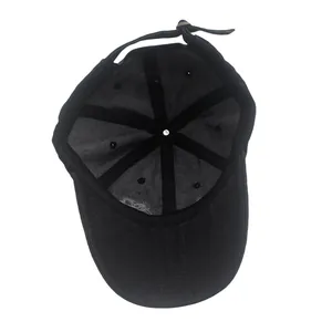 Structure interne de la casquette de baseball en denim délavé avec couture à six panneaux