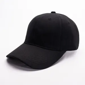 Detail of classic black cotton baseball cap showing twill texture and neat stitching