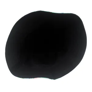Detail view of the durable inner lining and neat stitching on a black cartoon bucket hat