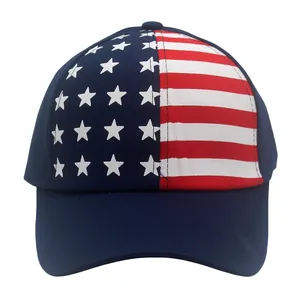 Detailed view of durable twill cotton fabric with American flag stars and stripes pattern