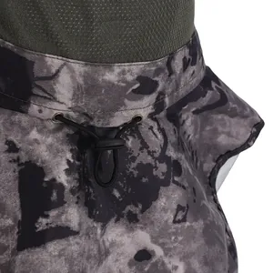 Outdoor mosquito hat with camouflage pattern, breathable mesh and adjustable drawstring