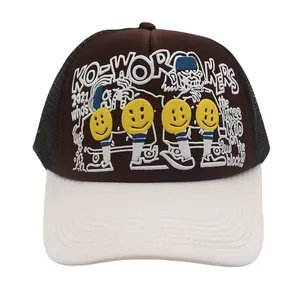 Καπέλο Trucker Streetwear Πλέγμα Αναπνεύσιμο Πολυεστέρας Μπέιζμπολ Κινουμένων Σχεδίων Smiley Γκράφιτι Σκίαστρο Ρυθμιζόμενο Καπέλο