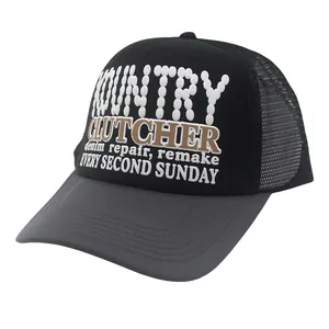 Retro Buchstaben Druck Trucker Hat Atmungsaktive Mesh Rückseite Verstellbare Snapback Baseballkappe Für Damen Herren Outdoor Freizeit