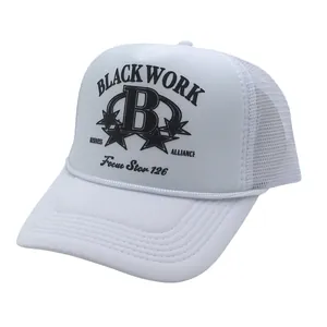 Vintage Letter B Print Trucker Hat Mesh Breathable Baseball Cap For Men Women Outdoor Sun Protection Adjustable Retro Streetwear Headwear