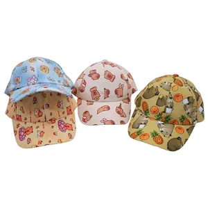 Kids Cartoon Capybara Printed Baseball Cap Adjustable Polyester Sun Hat For Boys Girls Toddler Outdoor Casual Snapback