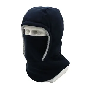 Detail of winter cycling balaclava showing thick grey fleece lining and warm thermal fabric