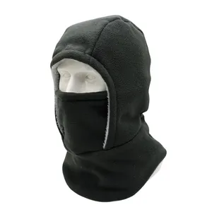 Detailed view of the thick fleece lining and neck protection on this winter thermal mask