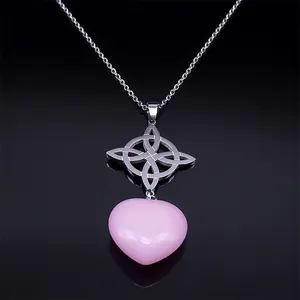 Edelstahl Leuchtende Herz Halskette Leuchtet Im Dunkeln Keltischer Hexenknoten Anhänger Vintage Schmuck Für Damen Herren