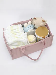 Large Capacity Quilted Nylon Tote Bag Women Mother Baby Diaper Caddy Organizer Commuter Handbag With Internal Compartments