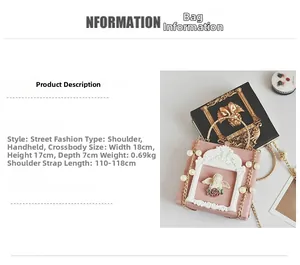 Spécifications de taille pour sac à bandoulière vintage avec motif ange en rose et noir