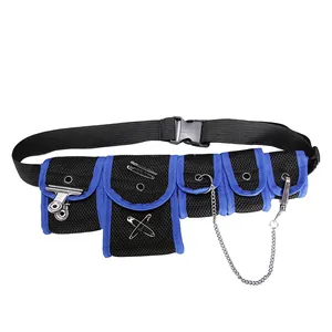 Techwear Tactical Chest Bag Multi Pocket Oxford Mesh Crossbody Bag With Metal Chain Streetwear Hip Hop Functional Messenger Bag