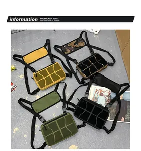 Sacs vestes tactiques en quatre coloris avec sangles réglables et détails de boucles