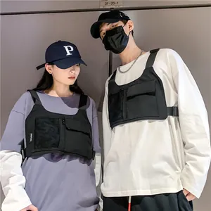 Zaino tattico pettorale unisex stile streetwear con cinghie regolabili e tasche multiple