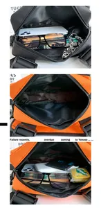 Tactical nylon chest bag detail showing spacious interior for phone, sunglasses and power bank