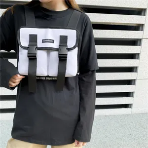 Tactical Chest Rig Bag Streetwear Techwear Oxford Cloth Multi Pocket Adjustable Strap Functional Utility Vest Bag Unisex