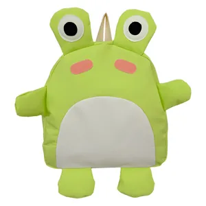 Cartoon Frosch Rucksack für Kinder mit süßem grünen Tierdesign und Griff für die Schule